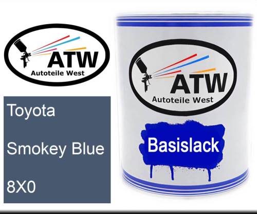 Toyota, Smokey Blue, 8X0: 1L Lackdose, von ATW Autoteile West.